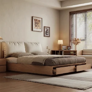 Giường Ngủ Gỗ Đơn Giản Có Ngăn Kéo